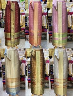 Ready to wear(come with hooks) L size : waist 23-28 in XL      : waist 29-36 In XXL.  : waist 37-45 in XXXL : waist 45-60 in skirt length about 37 in. Ship from Thailand **colors may slightly very on different monitors. Thai Dance, Sarong Dress, Thai Silk, Mix Color, Silk Skirt, Women's Costumes, Shirt Skirt, Sarong, Dance Dresses