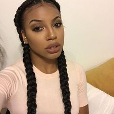 2 french braids Instagram//@jade.monet Two French Braids, Weave Hairstyles Braided, Two Braid Hairstyles, Tree Braids, Boxer Braids, French Braids, Two Braids, Braids With Weave