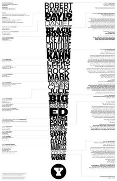 an info sheet with the names of different types of people in black and white letters