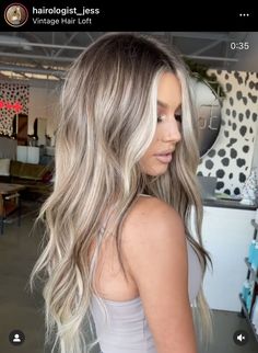 Blonde With Easy Grow Out, Medium Length Blonde Hair With Dimension, Dimensional Blonde Extensions, Blue Eyes And Hair Color, Blonde With Ashy Lowlights, Cool Toned Blonde Hair With Shadow Root, Platinum Dimensional Blonde, Rooted Ash Blonde Hair, Spring 2024 Blonde Hair Trends