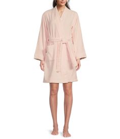 From Spa Essentials by Sleep Sense&#x2C; this robe features:Terry fabricationShawl collarLong sleevesTwo patch pocketsBelt tie closureApprox. 38" lengthCotton/modalMachine wash cold/tumble dry lowImported. Terry Cloth Robe, Spa Essentials, Shawl Collar, Terry Cloth, Spa, Latest Trends, Cotton Blend, Clothes