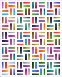 an abstract pattern made up of many different colored squares and rectangles on a white background