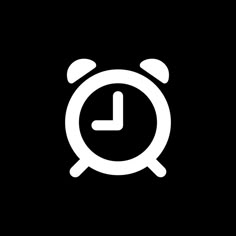 an alarm clock icon on a black background