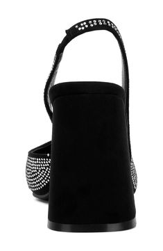 This party-ready pump is highlighted by shining rhinestones and elongated by a sleek, pointy toe. 4 1/4" heel Recycled textile upper, linng and sole Imported Concert Looks, Streetwear Shop, Flip Flop Slippers, Clutch Pouch, Designer Crossbody Bags, Sandals Brands, Sweaters And Leggings, Summer Accessories