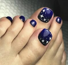 Blue Pedicure, Toe Nail Design, Nail Art Bleu, Toenail Designs Summer, Feet Nail Design, Pedicure Designs Toenails, Gel Toe Nails, Toe Nail Color