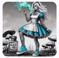 Goth Alice In Wonderland, Gothic Disney Princesses, Gothic Disney, Alice In Wonderland Costumes, Emo Disney, Dark Disney Art, Goth Disney, Marilyn Monroe Artwork, Dark Alice In Wonderland