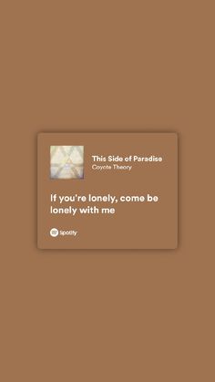 the side of paradise card with text on it