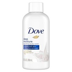 Looking for a skin cleanser that helps you get soft skin that looks healthy and well-cared for? The #1 dermatologist rmended body wash, Dove Deep Moisture Body Wash gives you instantly soft skin and lasting nourishment after just one shower. Dove body wash is sulfate free with a mild, pH-balanced formula, making it a great body wash for dry skin, unlike typical bath soap or shower gel. This moisturizing body wash uses Dove Moisture Renew Blend, a combination of skin-natural nourishers and plant- Body Wash Travel Size, Dove Deep Moisture, Body Wash For Dry Skin, Sulfate Free Body Wash, Dove Beauty, Dove Body Wash, Travel Size Toiletries, Dermatologist Recommended, Skin Cleanser Products