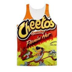 a bag of cheetos crunchy flami hot with an image of a mouse on it