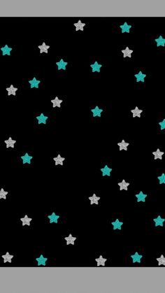 a black background with green and silver stars