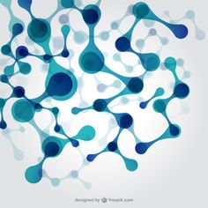 an abstract blue and white background with circles in the shape of a tree or plant