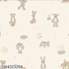 a group of teddy bears sitting next to each other on a white wallpaper background