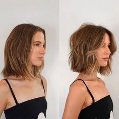 18 Most Flattering Short Haircuts For Thin Fine Hair Womens Short Hair With Curtain Bangs, Short Haircut With Face Frame, Wavy Bob Natural, Short Shaggy Brown Hair, Collarbone Bob Haircut, Razor Cut Bob For Fine Hair Straight, Carved Bob Haircut, Lob 2024, Flicked Bob