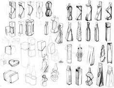 a bunch of different shapes and sizes of bottles