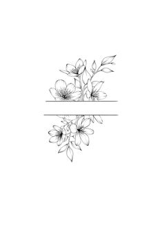 a line drawing of flowers on a white background