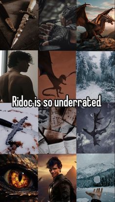 a collage of pictures with the words ridoc is so underratedd on them