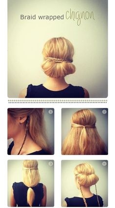 Not sure this will work with my thick fine hair but will definitely give it a go. Sanggul Modern, Bridal Hair Tutorial, Braided Chignon, Fishtail Braid, Work Hairstyles, Hair Updo, Braided Updo, Beauty Ideas, Hair Today