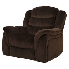 the reclining chair is brown in color