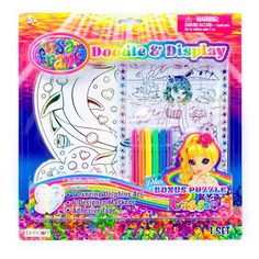 Design, doodle, and display your art with this adorable DIY Doodle & Display room décor set! Your little Lisa Frank® fan can color the wall art and display in their room with style. Includes everything you need - 1 Sasha & Shanti art, 6 designer markers, and adhesive tape. The bonus color-your-own mini jigsaw puzzle adds even more activity fun! Color Wonder, Dolphin Art, Mini Marker, Lisa Frank, Rainbow Aesthetic, Adhesive Tape, Coloring Stickers, Color Activities, Creative Kids