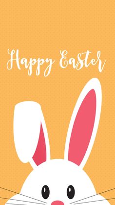 a happy easter card with an image of a bunny's face and the words happy easter