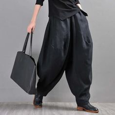 Bohemian Black Linen Harem Pants for Women
 
 Step into summer fashion with our Women's Summer Linen Black Harem Pants. Embrace a bohemian vibe with these casual baggy pants that exude personality and flair.Women's pantsThebesttailorThebesttailorsummer linen black bloomers personality big crotch pants casual baggy pants Harem pantsThebesttailorsummer linen black bloomers personality big crotch pants casual baggy pants Harem pants Linen Pants Aesthetic, White Harem Pants, 2023 Streetwear, Shop Street, Linen Harem Pants, Black Harem Pants, Fisherman Pants, 2012 Movie, Preppy Coquette