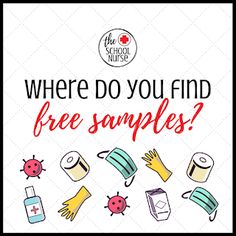 a poster with the words where do you find free samples? and pictures of different items