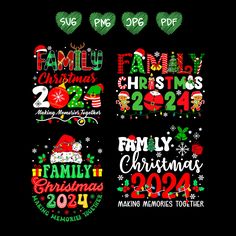 the family christmas svg files are available for use on t - shirts and other items