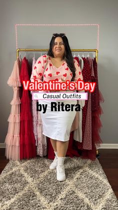 Valentines Outfit Plus Size, Plus Size Modest Fashion, Valentines Outfits For Women, Valentine Outfits For Women, Valintines Day, Day Outfit Ideas, Holiday Clothing