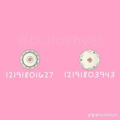 two white and pink buttons on a pink background