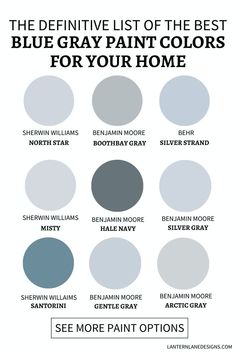 the best blue gray paint colors for your home, see more paint options in this post