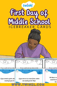 First Day of Middle School Icebreaker Cards