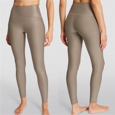 Beige Color 7/8 Length Alo Yoga High Stretch Solid Color Leggings, High Stretch Solid Color Alo Yoga Leggings, High Stretch Solid Color Leggings By Alo Yoga, Alo Yoga High Stretch Solid Leggings, High Stretch Alo Yoga Leggings, Alo Yoga Compression Bottoms For Pilates, Alo Yoga Stretch Leggings, Alo Yoga High Stretch Full-length Bottoms, Alo Yoga Solid Color Leggings For Pilates