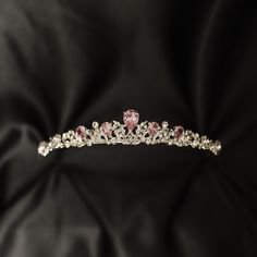 Light Pink Tiara, Princess Tiara Aesthetic, Pink Crown Aesthetic, Tiara With Flowers, Tiara Simple, Sweet 16 Crown, Tiara Aesthetic, Simple Tiara, Small Tiara