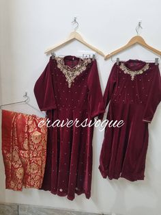 This is designer 2 piece combo for both mother and daughter (up to 10 years) Dress is 2 piece. Top is made in velvet fabric with zardozi  neck embroidry. Bottom is made in pure banarse brocade fabric. Stitching  For stitched dresses you can chose from size chart or can message us for customization.our team will send you size chart for customization. Feel free to convo for any details to help you in your selection because customize dresses cannot be return or exchange. Note: color may slightly va Velvet Sharara For Party And Festivals, Bollywood Style Velvet Party Set, Velvet Party Sets With Traditional Drape, Velvet Semi-stitched Sharara For Party, Party Velvet Sharara Semi-stitched, Party Velvet Semi-stitched Sharara, Party Velvet Sharara With Mirror Work, Festive Velvet Dupatta For Parties, Festive Party Velvet Dupatta