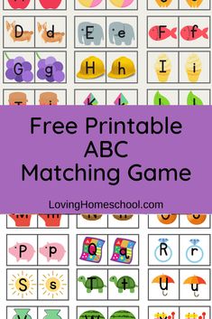 the free printable abc matching game for kids