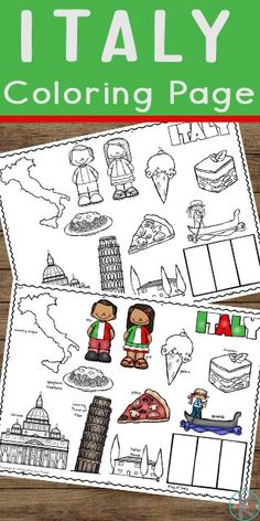 italy coloring page for kids with the text, it's easy and fun to color