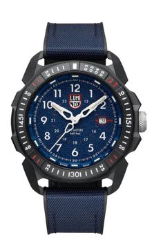 Navy Blue|White 20ATM 46mm NBR Black / Textile Navy Blue Watch Packaging, Luminox Watches, Adventure Watches, Ice Watch, Search And Rescue, 200m, Dive Watches, Watch Movement, Casio Watch