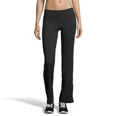 You'll love the classic style and comfort of these women's Hanes performance yoga pants. You'll love the classic style and comfort of these women's Hanes performance yoga pants. CoolDri interlock fabric dries faster for maximum comfort Cool Comfort technology rapidly wicks away sweat to keep you cooler Jersey constructionFIT & SIZING 32-in. inseam Compressive fit Elastic waistbandFABRIC & CARE Polyester, spandex Machine wash Imported Size: Small. Color: Black. Gender: female. Age Group: Fitted Moisture-wicking Yoga Pants With 5-inch Inseam, Athletic Fit Workout Pants With Comfort Waistband, Athletic Fit Pants With Comfort Waistband For Workout, Fitted Yoga Pants With Comfort Waistband For Sports, Athleisure Pants With 5-inch Inseam For Sports, Moisture-wicking Athletic Fit Yoga Pants For Jogging, Workout Pants With 5-inch Inseam And Moisture-wicking, Athletic Fit Full Length Yoga Pants For Gym, Athletic Fit Yoga Pants For Gym