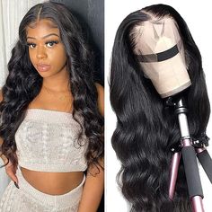 PRODUCT FEATURES： Item: 13x4x1 Body Wave Lace Front Human Hair Wigs Material: Best Selected 100% Unprocessed Natural Human Hair Hair Type: Brazilian hair Density: 150% 180% Lace Color: Light Lace , Invisible, Soft, and Breathable Cap Size: 22-22.5 inches(54-58cm)  Hair Color: Natural Color Can be Dyed, Bleached, Straightened and Restyled as you like. Hair Length: 14-38 Inch Note :the Hair Length Need to be Stretch to Straight to Measure the Length from Head Spin to the Longest Hair at Button. Li Brazilian Lace Front Wigs, Black Red Hair, Best Human Hair Wigs, Brazilian Virgin Hair Body Wave, Lace Front Wigs Human Hair, 100 Human Hair Wigs, Wigs Human Hair, Straight Lace Front Wigs, Body Wave Wig