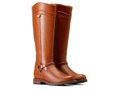 Ariat Scarlet Waterproof Boots - Women's Shoes : Cognac : Make a classic statement with your outstanding panache wearing the Ariat Scarlet Waterproof Boots. The footwear has DRYShield waterproof breathable construction with full elasticized panel and zippered side closure for wearable ease. Leather upper and lining with removable cushioning insole. ATS Technology&amp,#8482, provides excellent flexibility and cushioning with its shock-absorbing gel forefoot cushion, moisture-wicking lining, and ergonomic composite forked shank that also enhances stability. Stacked heels. Round toe silhouette. Duratread outsole is slip and oil resistant, and offers long-lasting durability, traction, and maximum wear resistance. Style Number: 10047040, 10047041, 10047042 Imported. Style Number: 10047040, 1004 Casual Brown Waterproof Ankle-high Boots, Leather Knee-high Waterproof Boots For Outdoor, Brown Leather Waterproof Abrasion-resistant Boots, Insulated Brown Ankle-high Waterproof Boots, Insulated Brown Ankle-high Boots, Womens Waterproof Boots, Waterproof Boots, Stacked Heel, Winter Boots