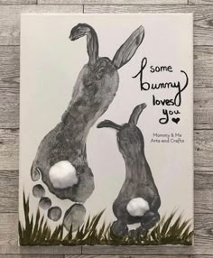 some bunny loves you card with two rabbits