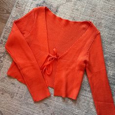 Never Worn Cheap Cozy Yellow Sweater, Cheap Stretchable Yellow Sweater, Cheap Orange V-neck Cardigan, Cheap Stretch Yellow Sweater, Orange Sweater, Orange Sweaters, Color Orange, Colorful Sweaters, Full Service