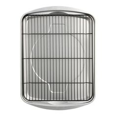 a large metal grill on a white background