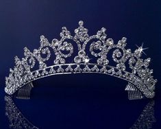 a tiara is shown on a blue background