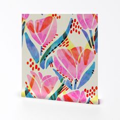 a card with colorful flowers on it