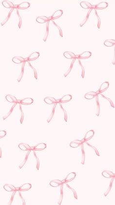 many pink bows on a white background