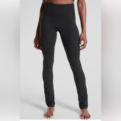 New Athleta Black Rib Pant, Inseam 28.5”, Powervita Fabric, High-Rise Waistband, Size Sp Sporty High-rise Moisture-wicking Bottoms, Sporty High Rise Training Bottoms, Fitted Mid-rise Activewear For Sports, Fitted High Rise Sports Activewear, Black Athletic Fit Bottoms For Yoga, Sporty High-rise Pants For Pilates, Functional High Rise Activewear For Sports, High Rise Functional Yoga Pants For Sports, High Rise Yoga Pants Sporty Style