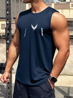 Russoo - Mens Sleeveless Tank Tops Featuring Unique Avian Print: Casual, Breathable, and Comfortable, Ideal for Summer Wear and Sports Activities Summer Wardrobe Essentials, Sports Activities, Sleeveless Tank Top, Sleeveless Tank, Summer Wear, Summer Wardrobe, Wardrobe Essentials, Everyday Wear, Technology