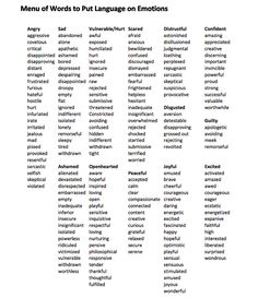 a table with words that are in different languages