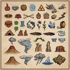 an image of different types of tattoos on paper